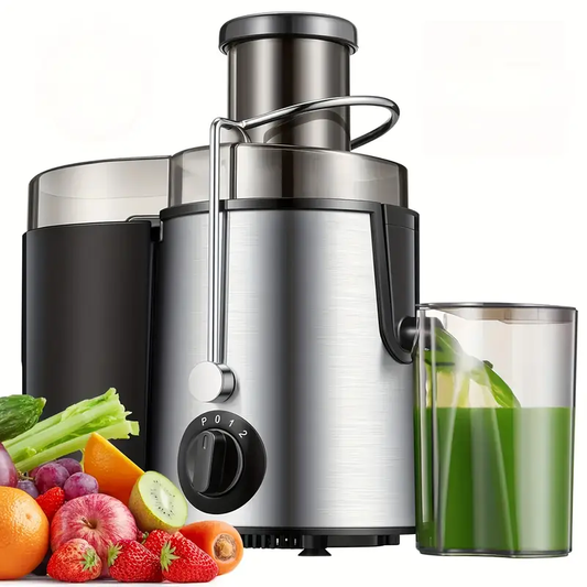 Heavy-Duty Electric Juicer Machine with Wide Mouth - Centrifugal Juicer for Fast Extraction, 3-Speed Settings, Powerful 400W Motor, Large Pitcher & Easy-Clean Design - Ideal for Home, Kitchen